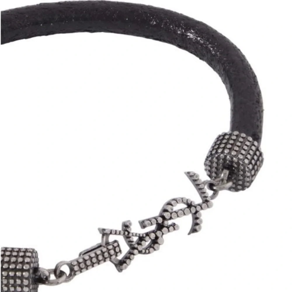 NWT YSL SAINT LAURENT OPYUM Bracelet Black lLeather Unisex🖤💝 - Picture 4 of 16